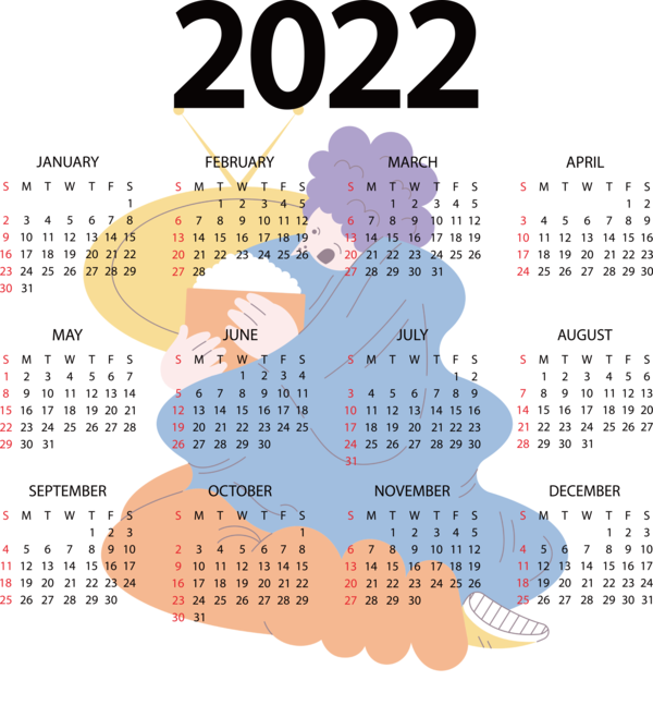 New Year Design Line Calendar System for Printable 2022 Calendar for