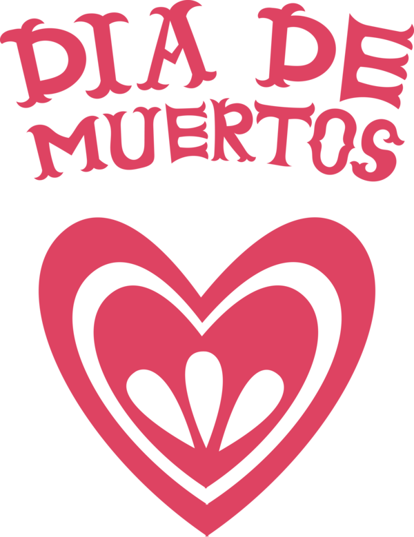 Transparent Day of the Dead Heart Logo Silhouette for Día de Muertos for Day Of The Dead