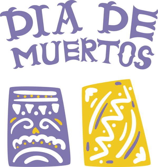 Transparent Day of the Dead Design Logo Yellow for Día de Muertos for Day Of The Dead