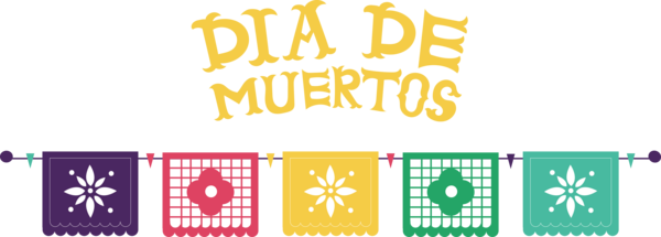 Transparent Day of the Dead Design Logo Banner for Día de Muertos for Day Of The Dead
