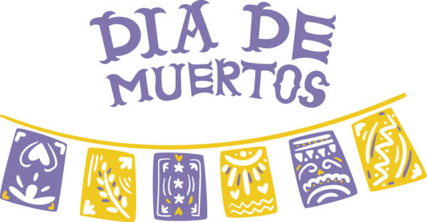 Transparent Day of the Dead Design Logo Line for Día de Muertos for Day Of The Dead