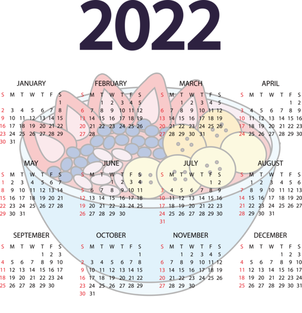 Transparent New Year Design Calendar System Calendar year for Printable 2022 Calendar for New Year