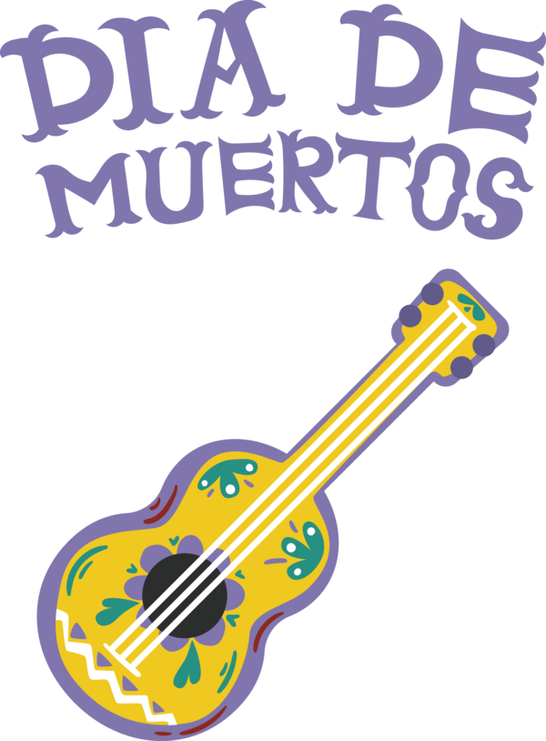 Transparent Day of the Dead Guitar Guitar Accessory Acoustic Guitar for Día de Muertos for Day Of The Dead
