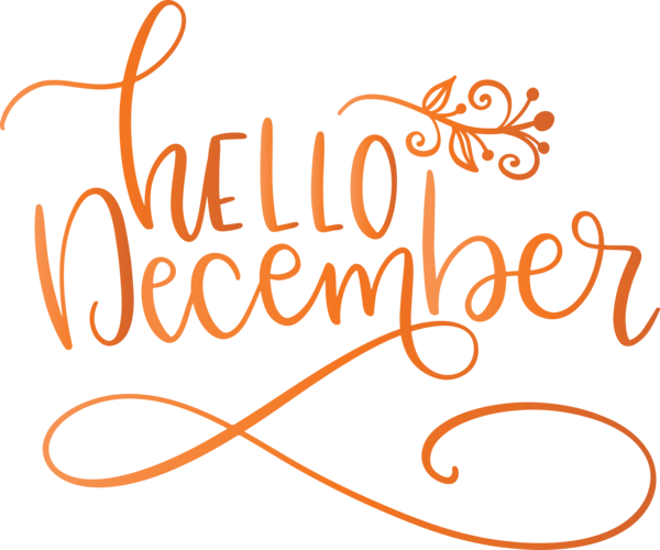 Transparent Christmas Line Calligraphy Happiness for Hello December for Christmas