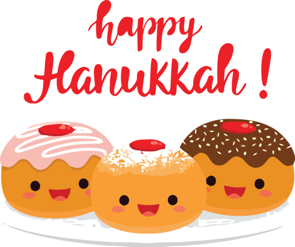 Transparent Hanukkah Fast food Cartoon Meal for Happy Hanukkah for Hanukkah