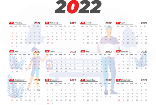 Transparent New Year Calendar System Office supplies Design for Printable 2022 Calendar for New Year
