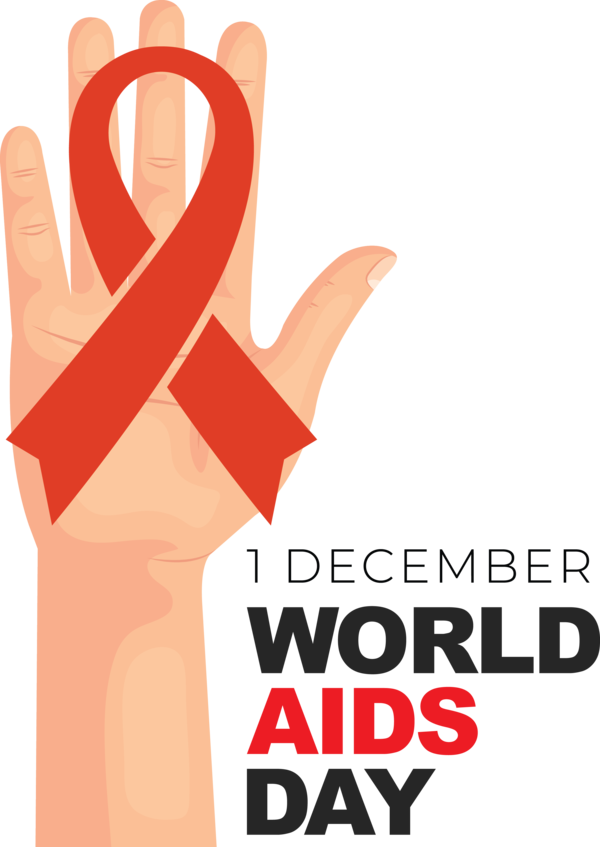 Transparent World Aids Day Logo Sign language Design for Aids Day for World Aids Day