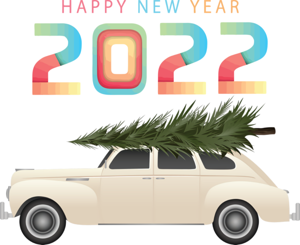 Transparent New Year Car Christmas Day Christmas Tree for Happy New Year 2022 for New Year