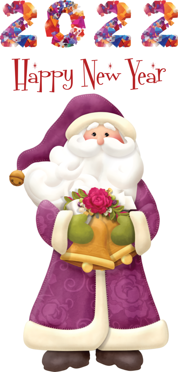 Transparent New Year Christmas Day Santa Claus Rudolph for Happy New Year 2022 for New Year