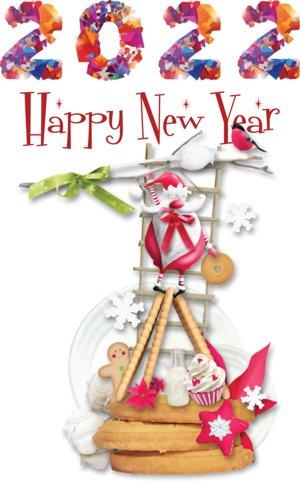 Transparent New Year Nouvel an 2022 Mrs. Claus Christmas Day for Happy New Year 2022 for New Year
