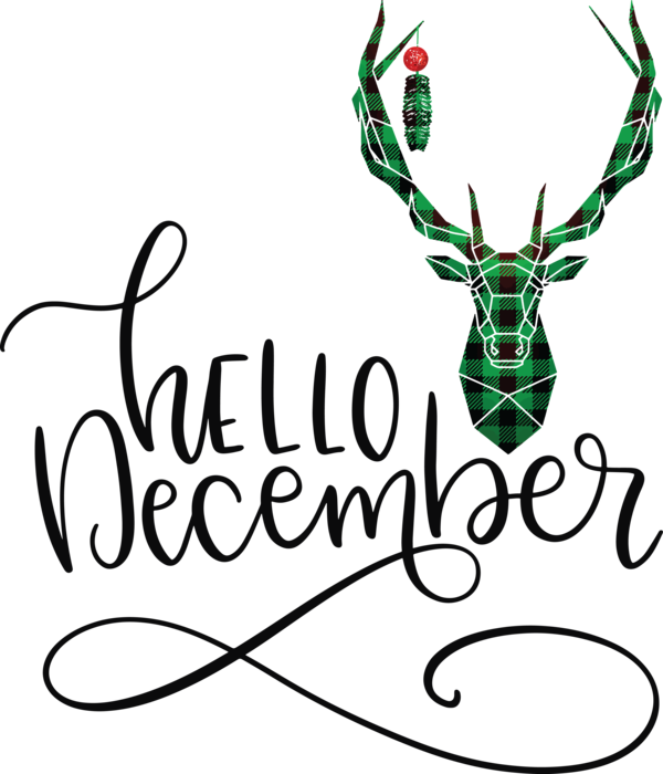 Transparent Christmas Line art Design Logo for Hello December for Christmas