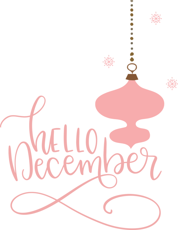 Transparent Christmas Bauble Line Pink M for Hello December for Christmas