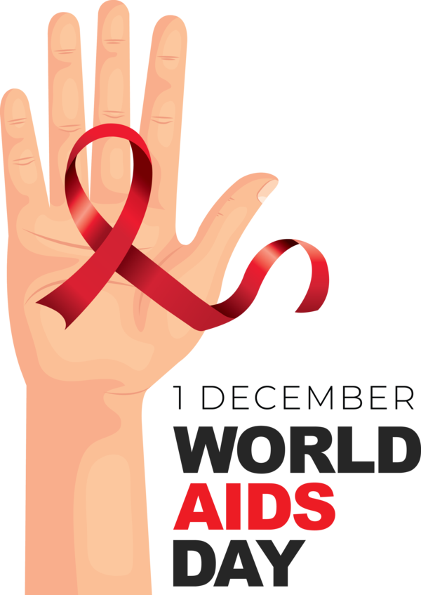 Transparent World Aids Day Hand model Hand Sign language for Aids Day for World Aids Day