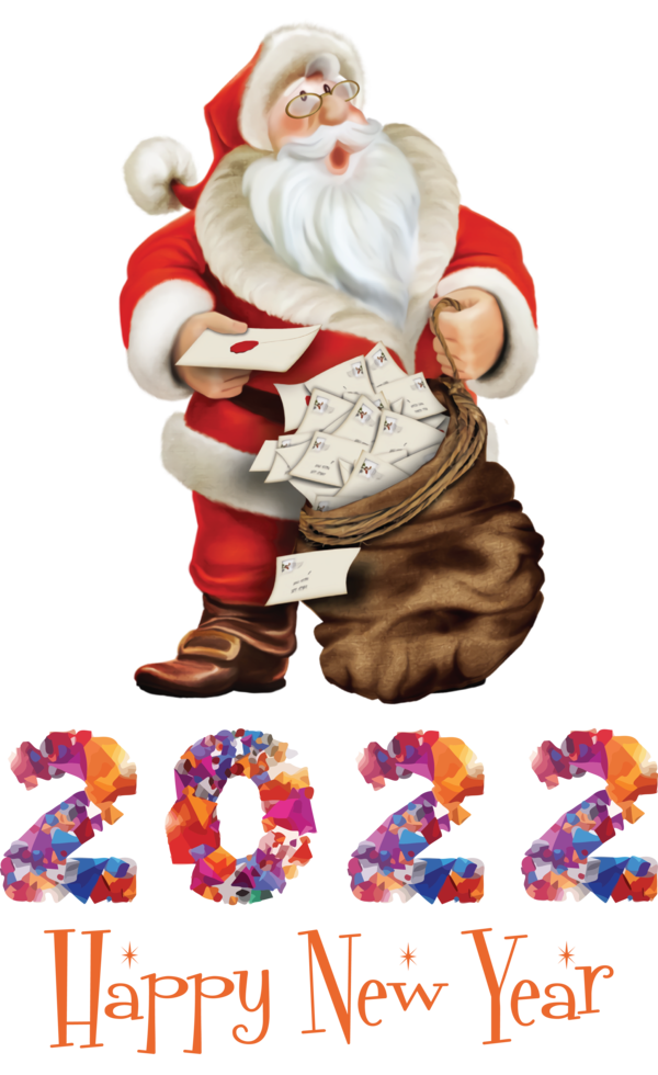 Transparent New Year Christmas Day Bauble Santa Claus for Happy New Year 2022 for New Year