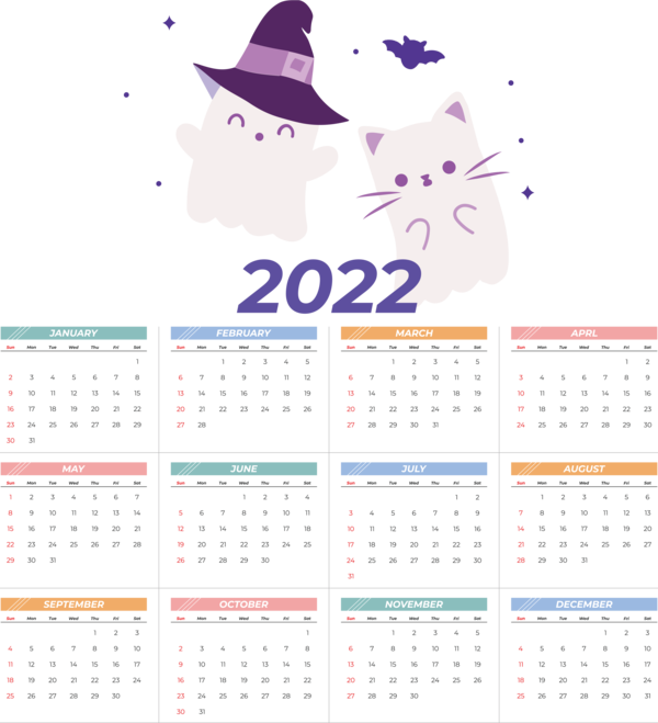Transparent New Year Font Calendar System Line for Printable 2022 Calendar for New Year