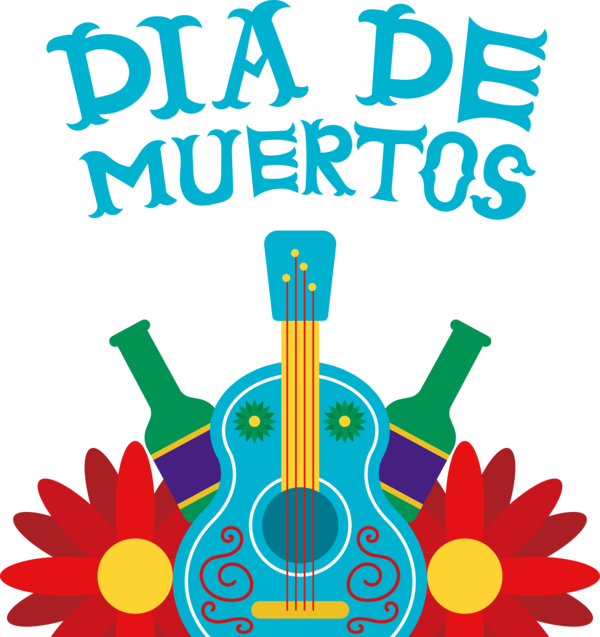 Transparent Day of the Dead Design Flower Line for Día de Muertos for Day Of The Dead