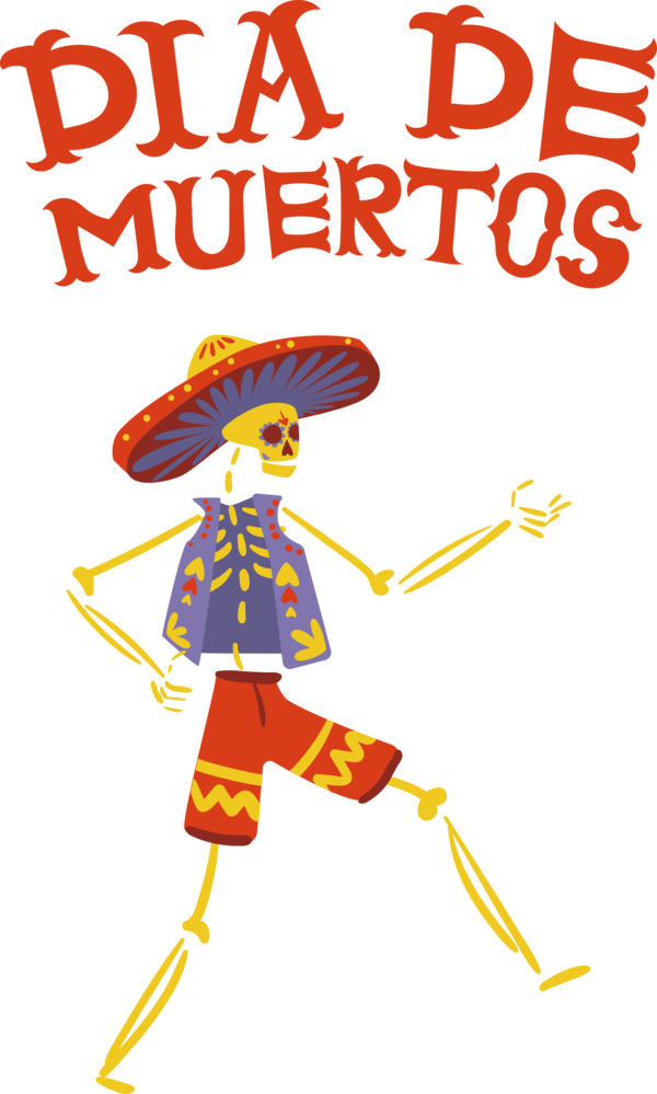 Transparent Day of the Dead Human Cartoon Poster for Día de Muertos for Day Of The Dead