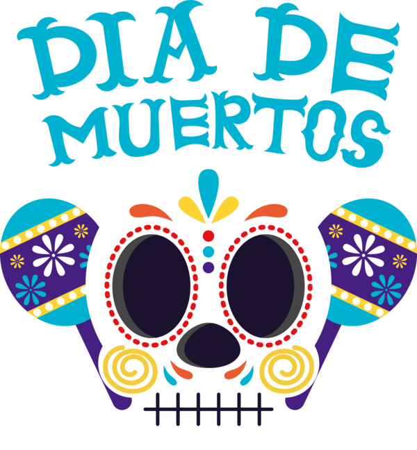 Transparent Day of the Dead Logo Design Line for Día de Muertos for Day Of The Dead
