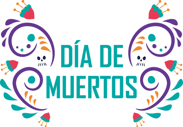 Transparent Day of the Dead Design Line Happiness for Día de Muertos for Day Of The Dead