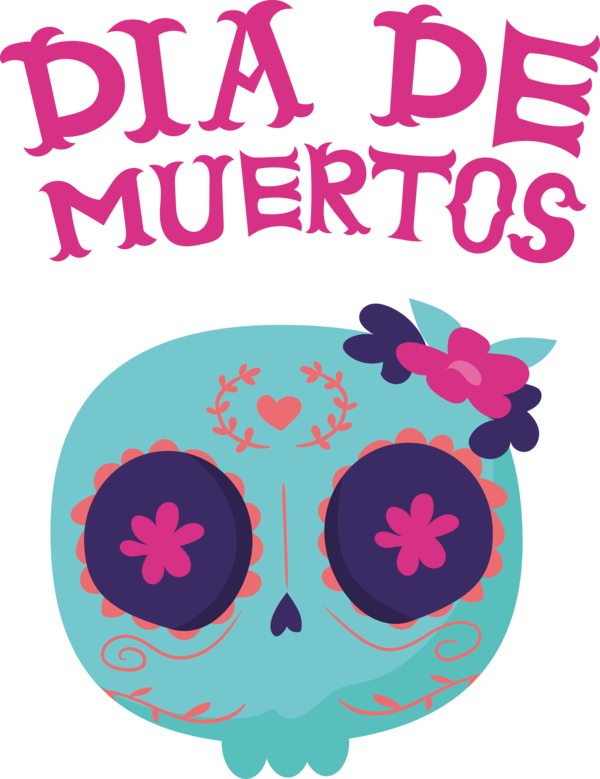 Transparent Day of the Dead Design Logo Flower for Día de Muertos for Day Of The Dead