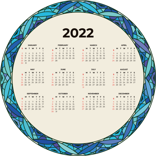 Transparent New Year Niulanhe Riverside Park Design Line for Printable 2022 Calendar for New Year