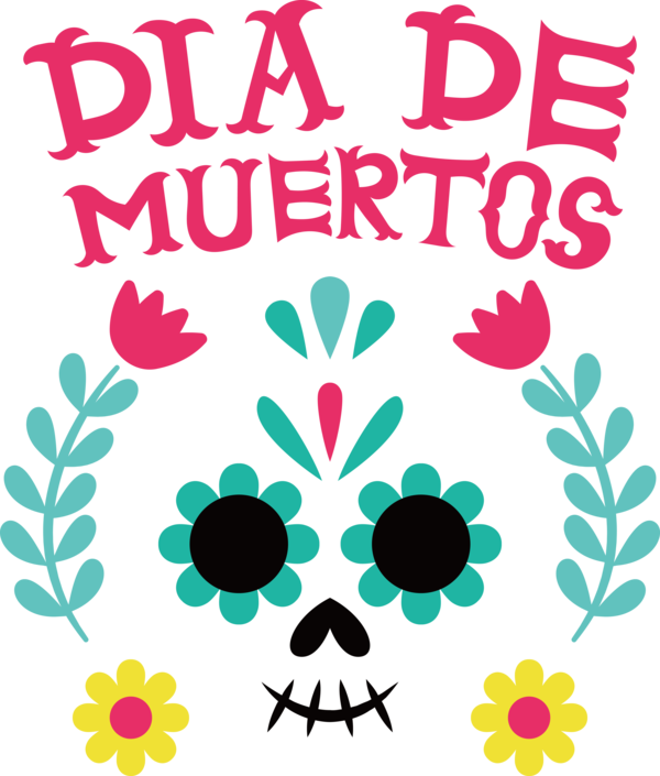 Transparent Day of the Dead Laurel wreath Logo Design for Día de Muertos for Day Of The Dead