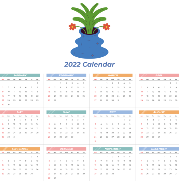 Transparent New Year Line Calendar System Font for Printable 2022 Calendar for New Year