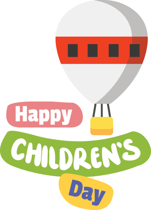 Transparent International Children's Day Logo Line Signage for Children's Day for International Childrens Day
