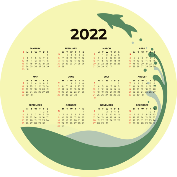 Transparent New Year Design Calendar System Line for Printable 2022 Calendar for New Year