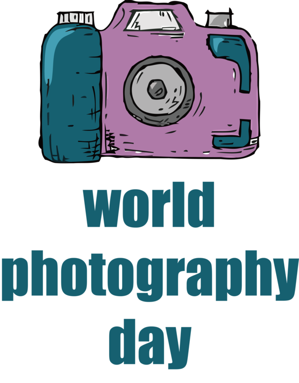 Transparent World Photography Day Cartoon Logo Design for Photography Day for World Photography Day