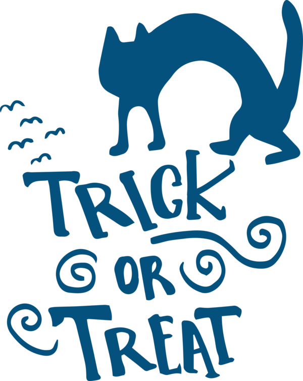 Transparent Halloween Cat Logo small for Trick Or Treat for Halloween