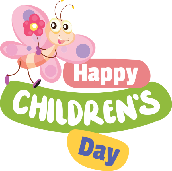 Transparent International Children's Day Logo Cartoon Line for Children's Day for International Childrens Day
