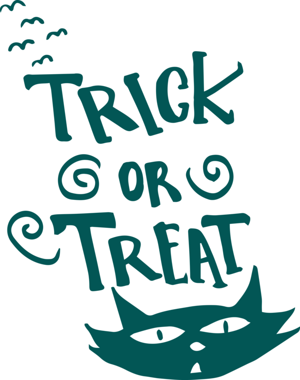 Transparent Halloween Human Logo Calligraphy for Trick Or Treat for Halloween