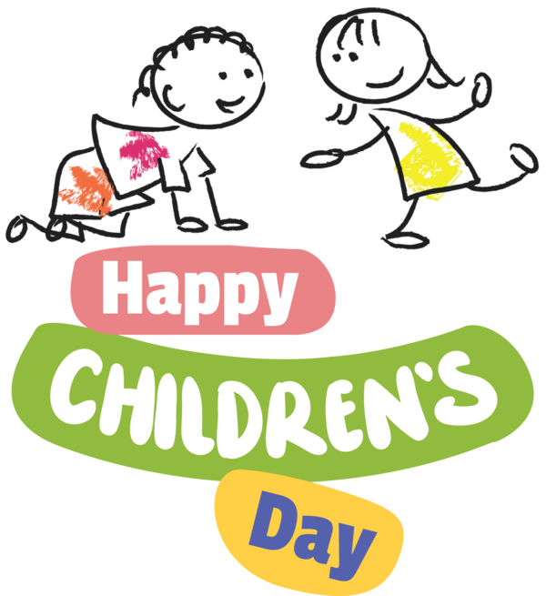 Transparent International Children's Day Human Logo Cartoon for Children's Day for International Childrens Day