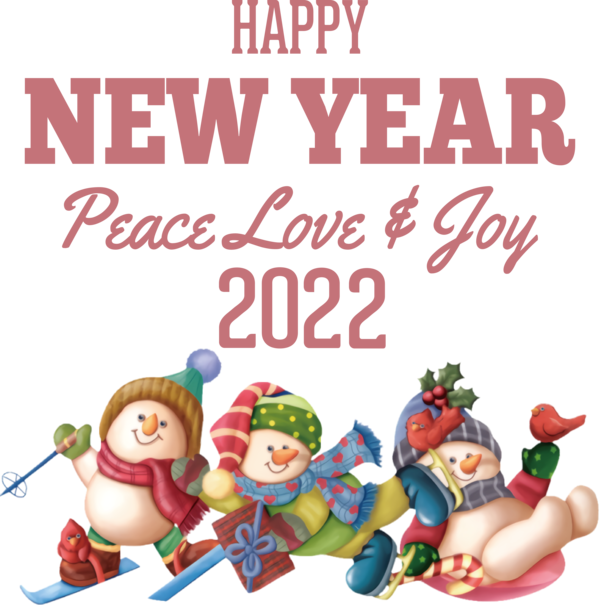 Transparent New Year Christmas Day Snowman Design for Happy New Year 2022 for New Year
