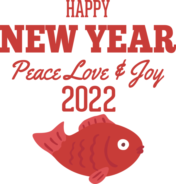 Transparent New Year Line Fish Meter for Happy New Year 2022 for New Year