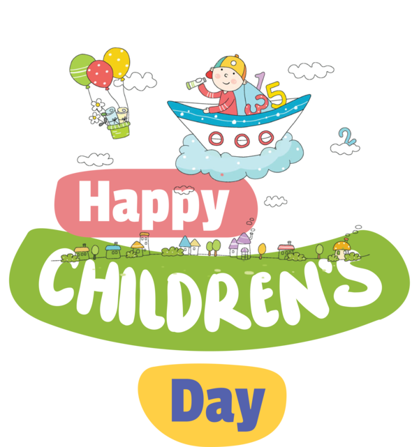 Transparent International Children's Day Logo Line Flower for Children's Day for International Childrens Day