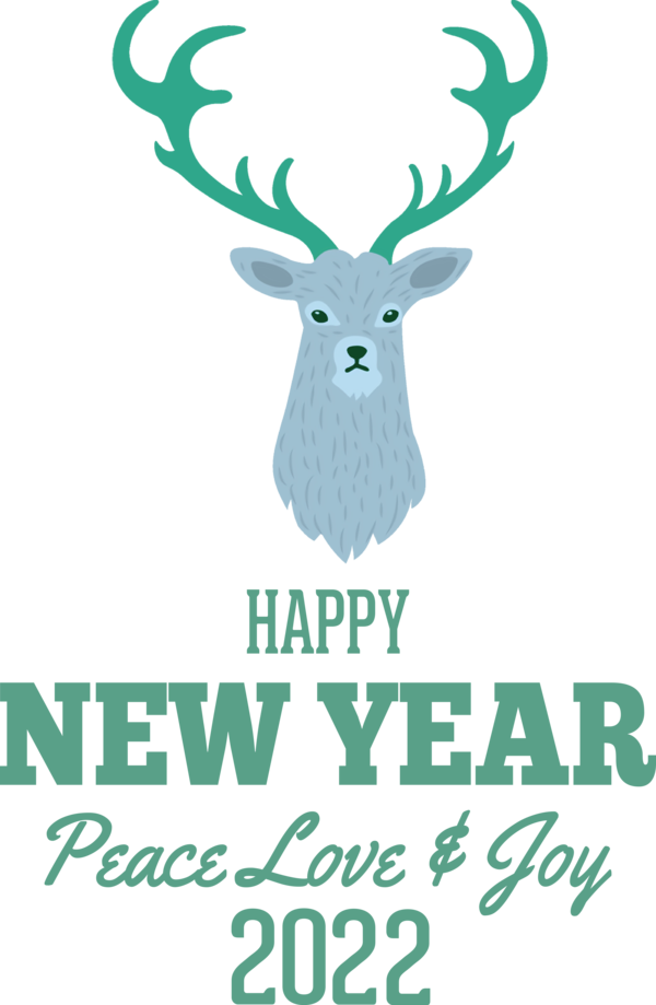 Transparent New Year Reindeer Antler Logo for Happy New Year 2022 for New Year