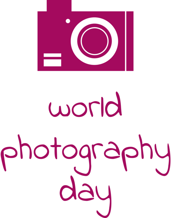 Transparent World Photography Day Logo Design Pink M for Photography Day for World Photography Day