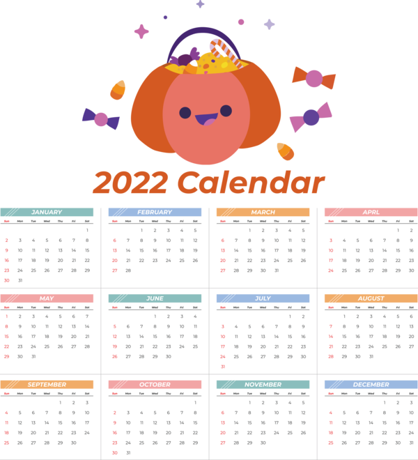 Transparent New Year Line Font Calendar System for Printable 2022 Calendar for New Year