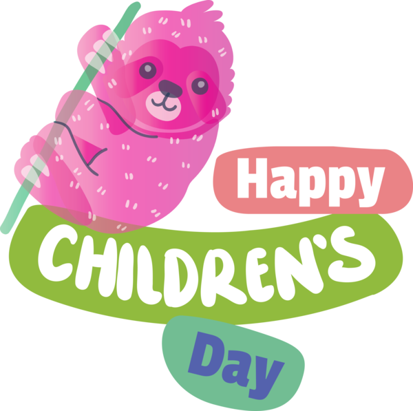 Transparent International Children's Day Logo Cartoon Pink M for Children's Day for International Childrens Day