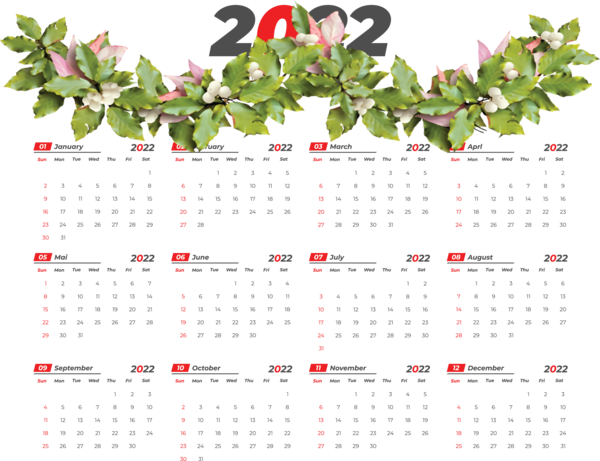 Transparent New Year Tree 2011 Calendar System for Printable 2022 Calendar for New Year