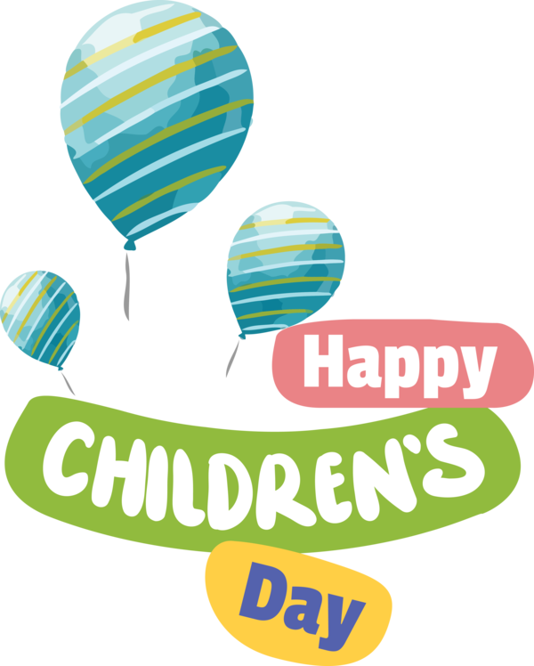 Transparent International Children's Day Logo Balloon Line for Children's Day for International Childrens Day