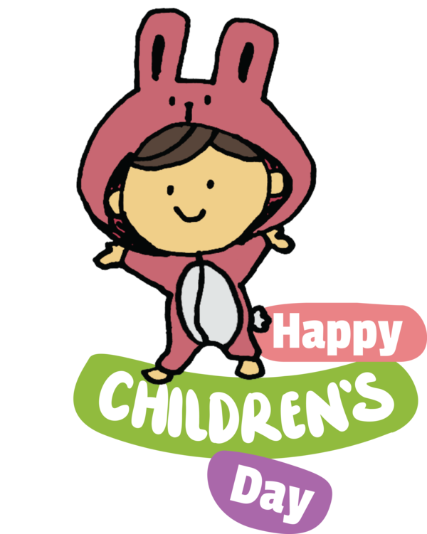 Transparent International Children's Day Kigurumi Cartoon Doodle for Children's Day for International Childrens Day