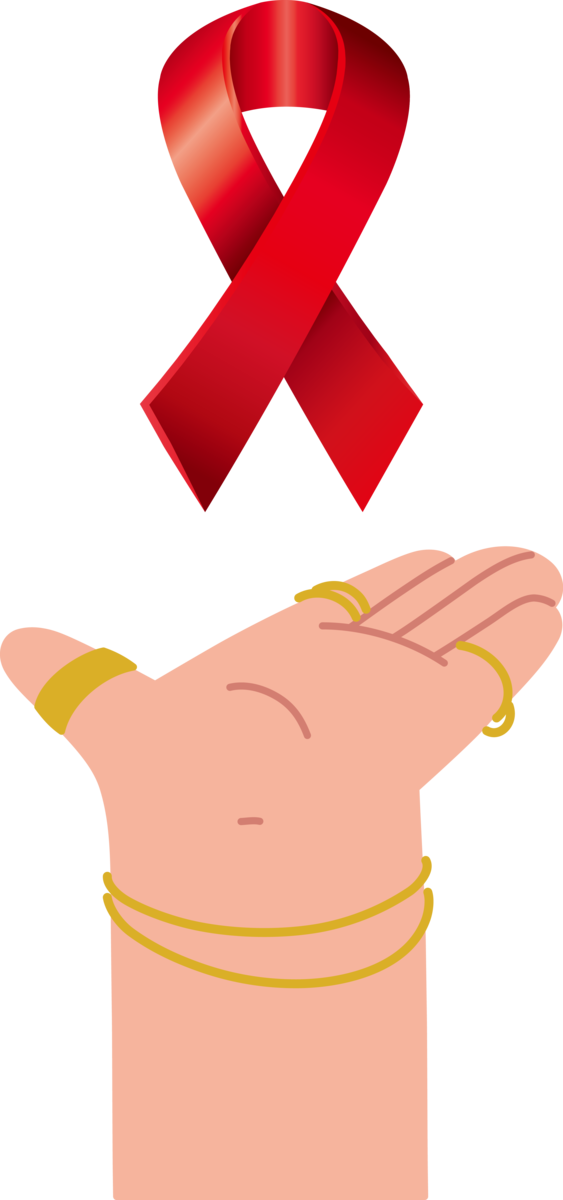 Transparent World Aids Day Red ribbon World AIDS Day Hand for Aids Day for World Aids Day
