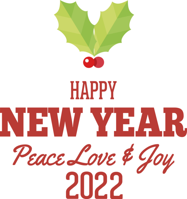 Transparent New Year Logo Leaf Line for Happy New Year 2022 for New Year