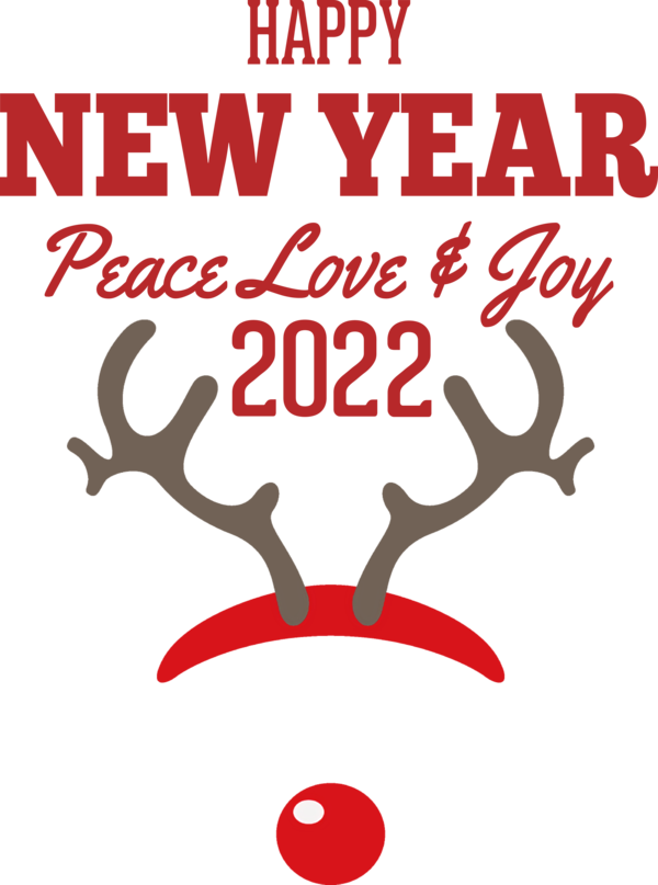 Transparent New Year Reindeer Antler Line for Happy New Year 2022 for New Year