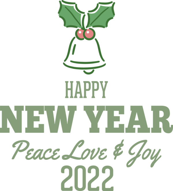 Transparent New Year Logo Line Green for Happy New Year 2022 for New Year