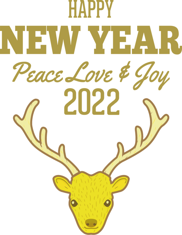 Transparent New Year Reindeer  Deer for Happy New Year 2022 for New Year