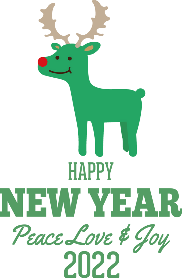 Transparent New Year Reindeer Deer Logo for Happy New Year 2022 for New Year